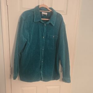 Urban Outfitters Teal Corduroy Button-Down Shirt